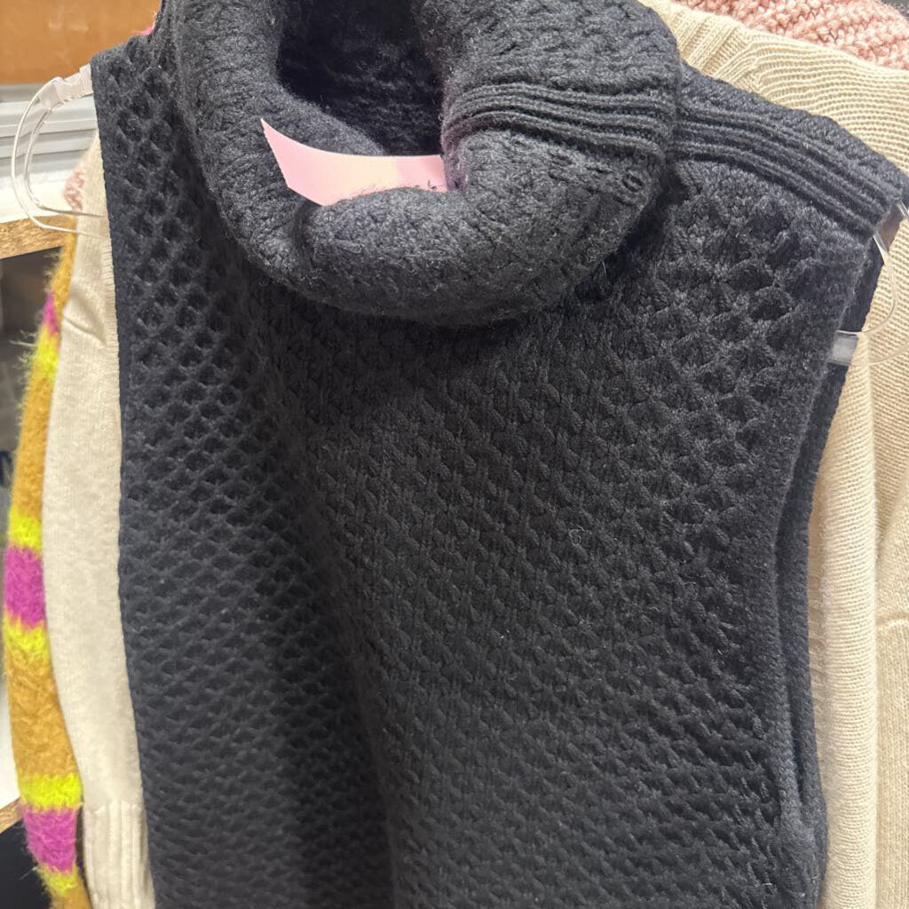 Black Cashmere Turtleneck Sweater Vest