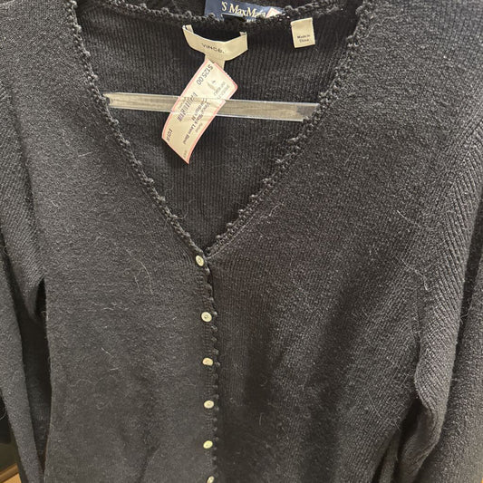Black Linen Blend Cardigan