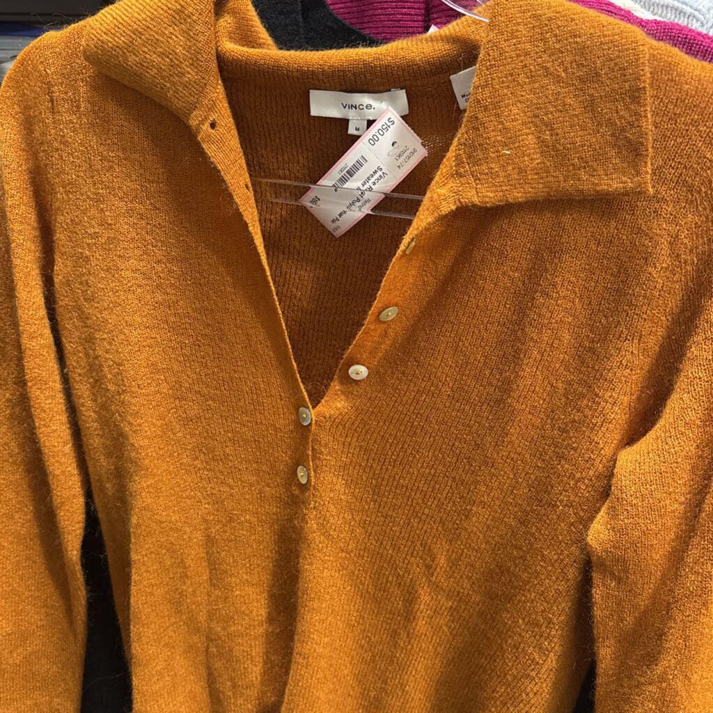Rust Poly/Mohair Polo Sweater