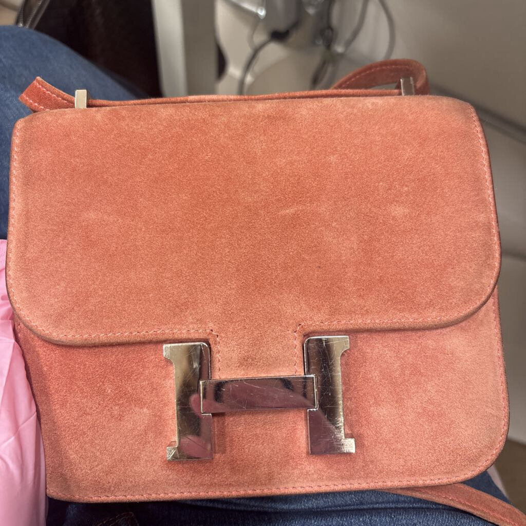 2016 Pink Suede Constance Bag (as is wear)