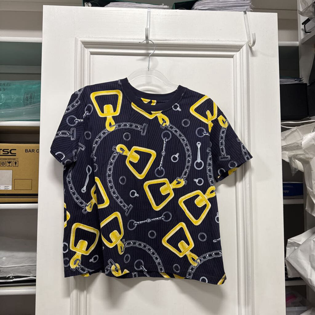 Purple/Yellow Cotton Chain Print Tee