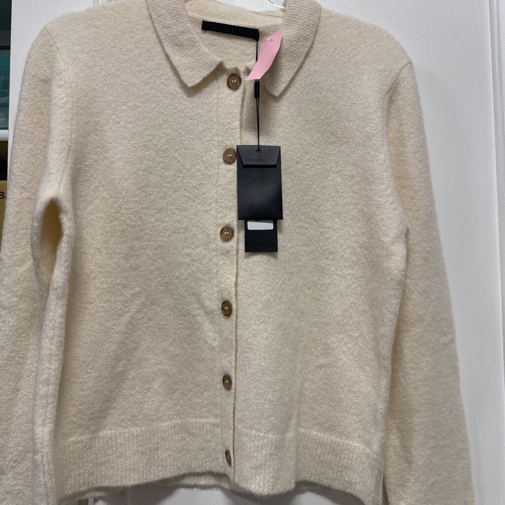 Cream Cashmere Blend Collared Cardigan (NWT)