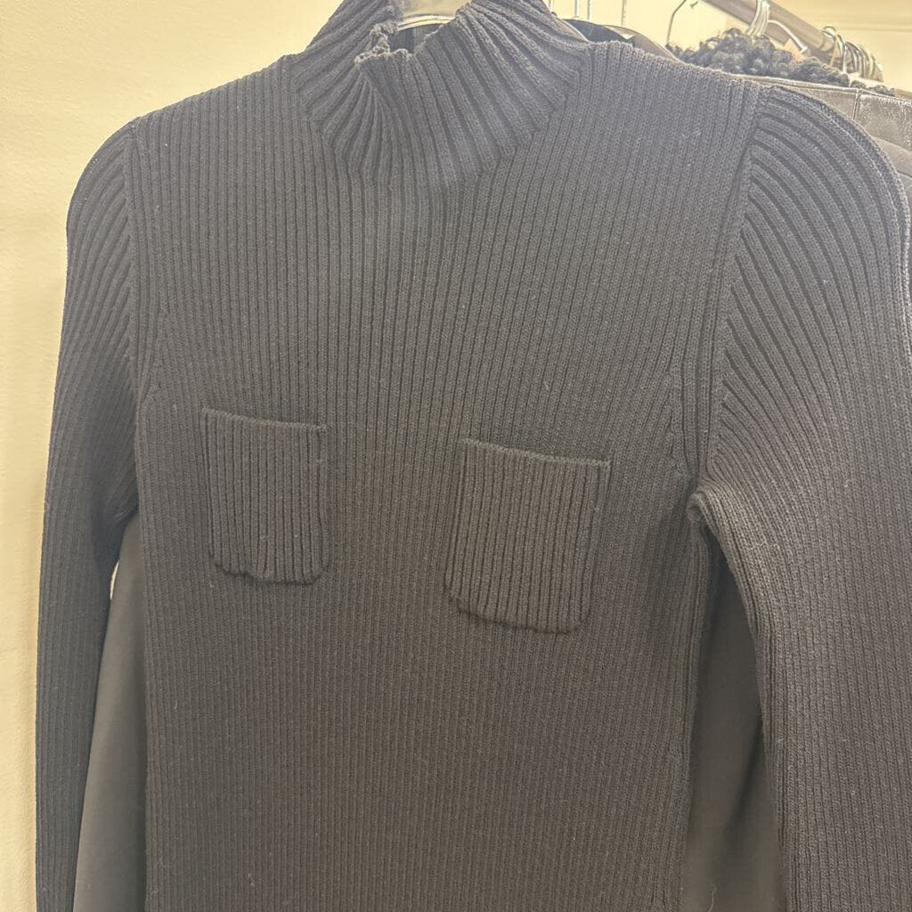 2024 Black Wool Ribbed Knit Dress (snags)