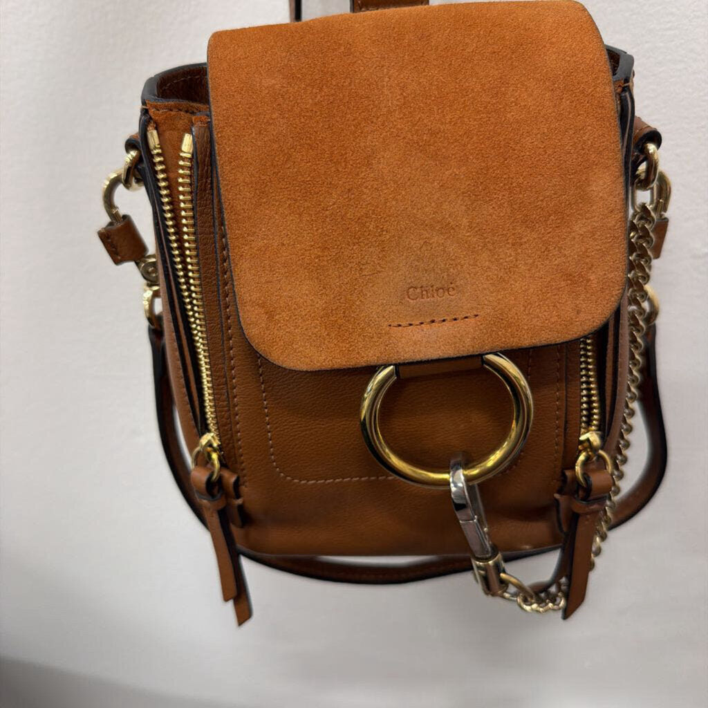 Blown Leather Suede Small Backpack