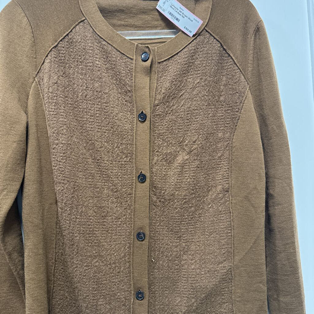 Brown Wool Blend Cardigan