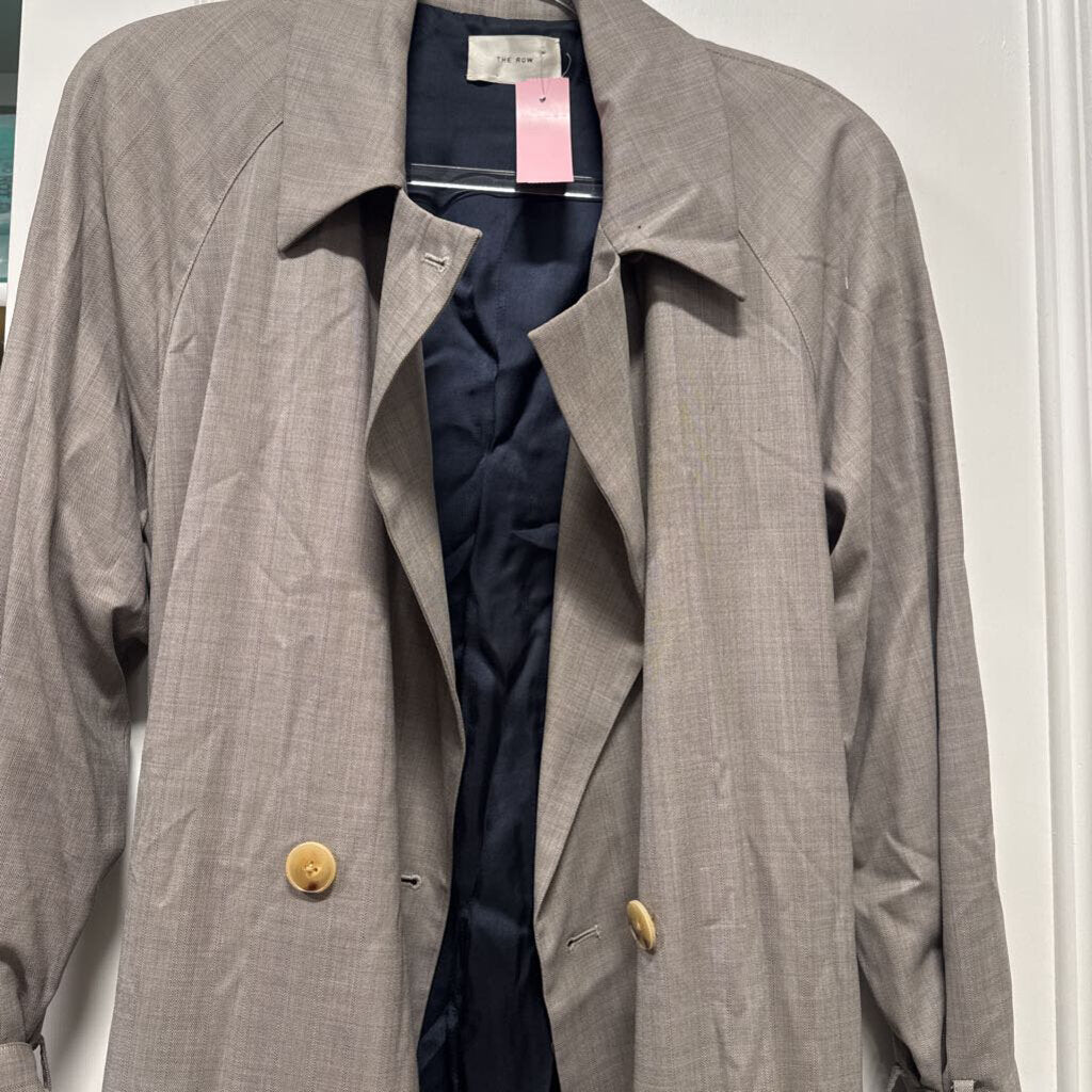 Grey Wool Oversized Trench Coat