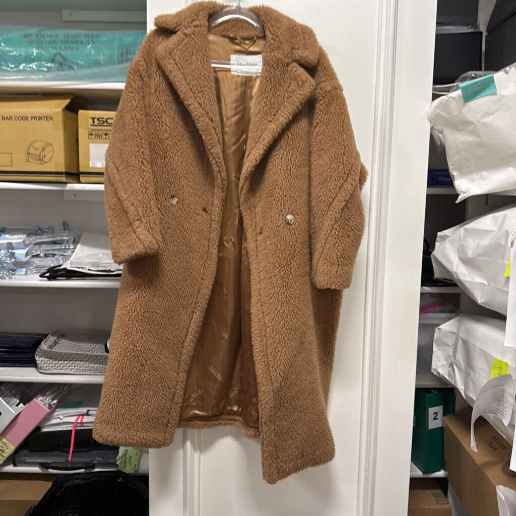Brown Camel Wool/Silk Teddy Coat ($4670)