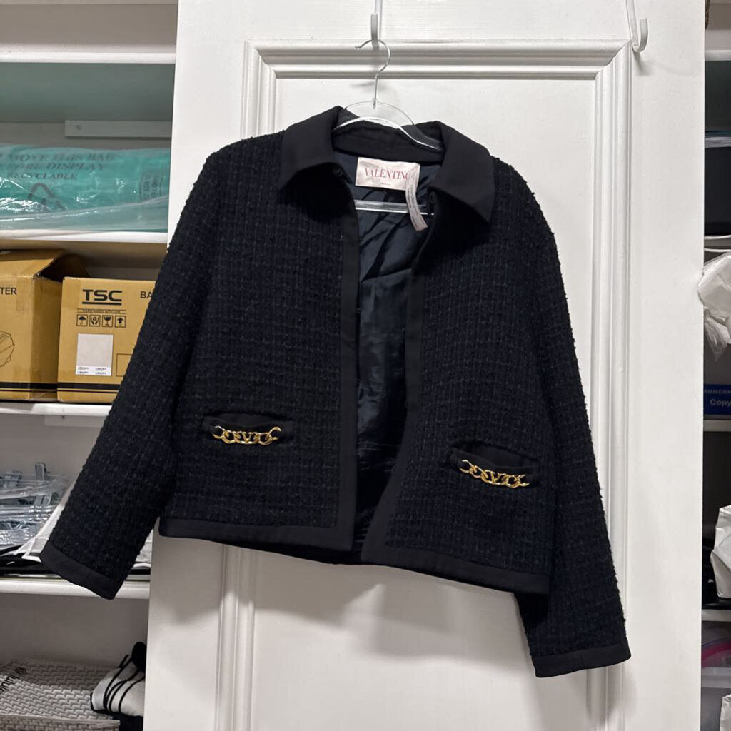 Black Viscose Tweed Jacket