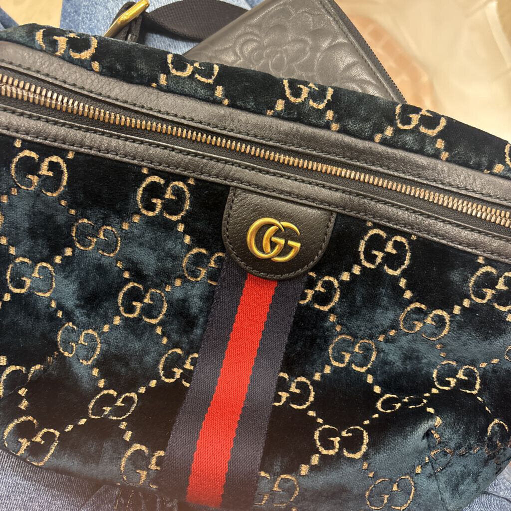 Navy Velvet Bum Bag