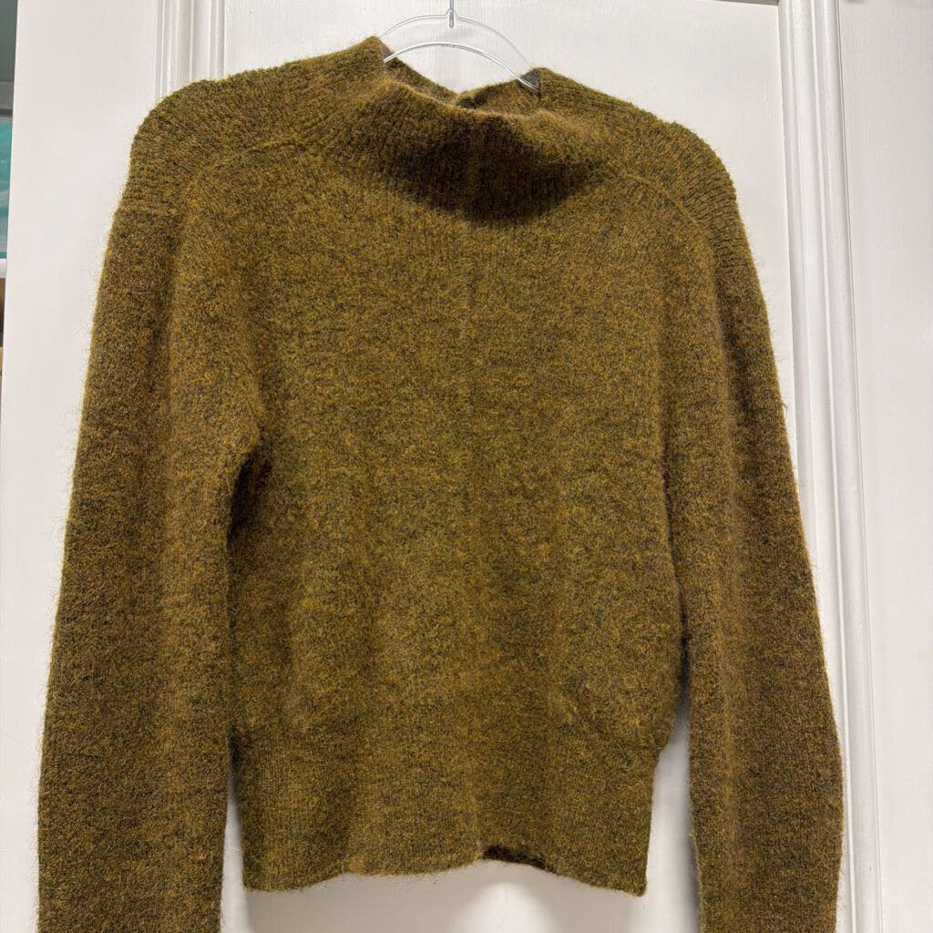 Green Alpaca Bled Open Back Sweater
