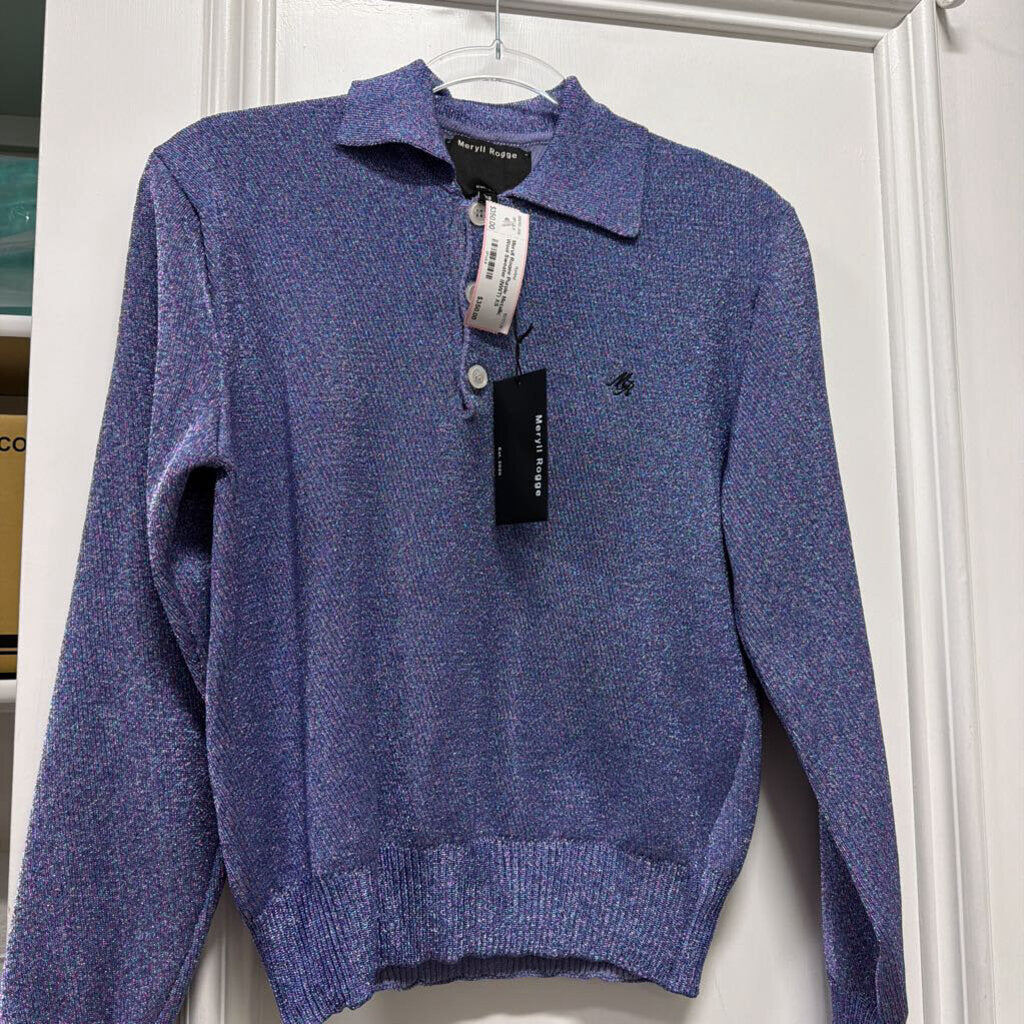 Purple Metallic Wool Sweater (NWT)