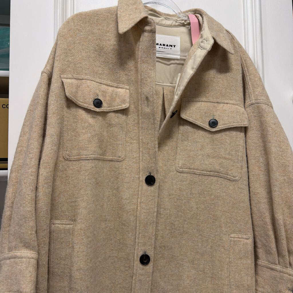 Beige Wool Long Shacket (NWT 850)