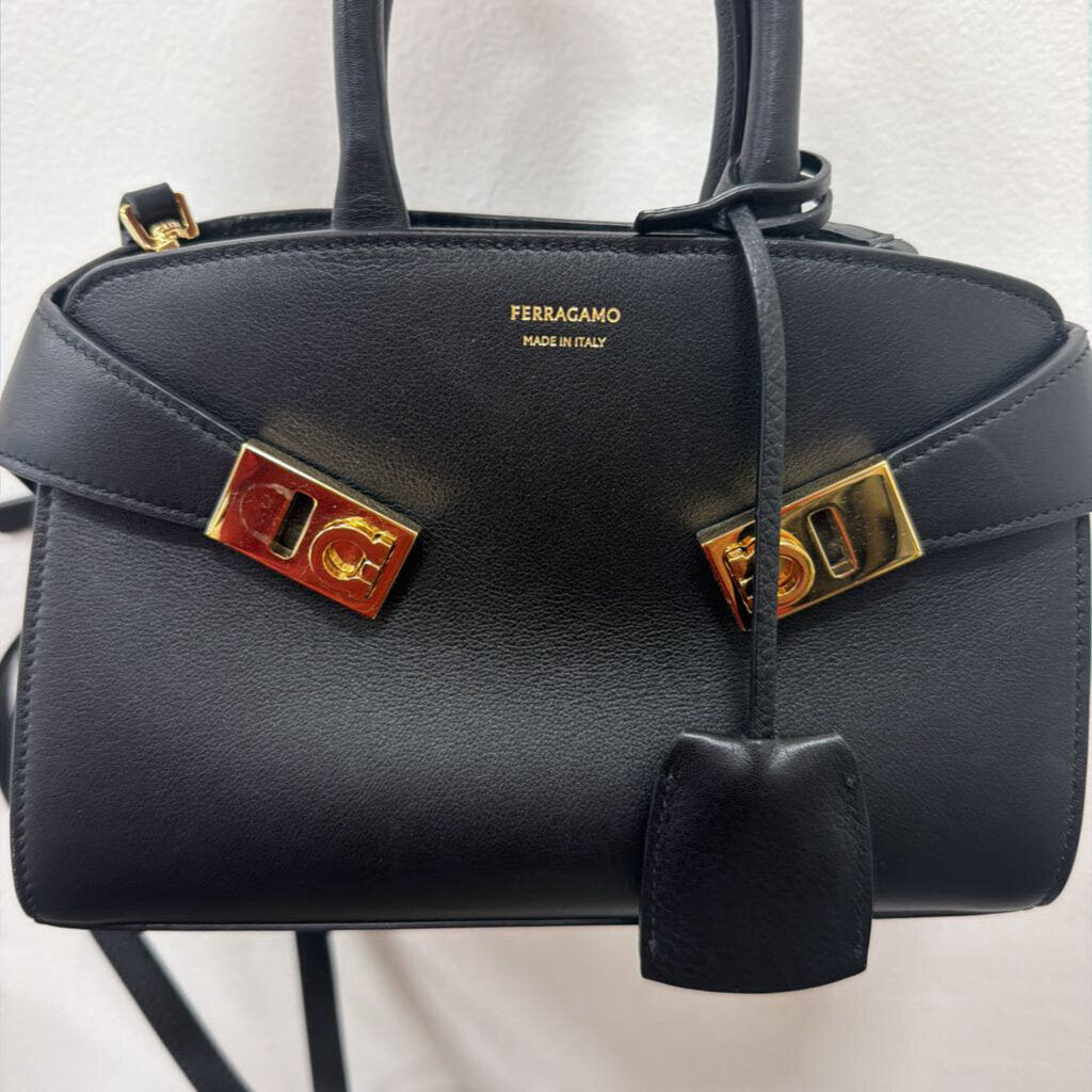 Black Leather Mini Hug Handbag
