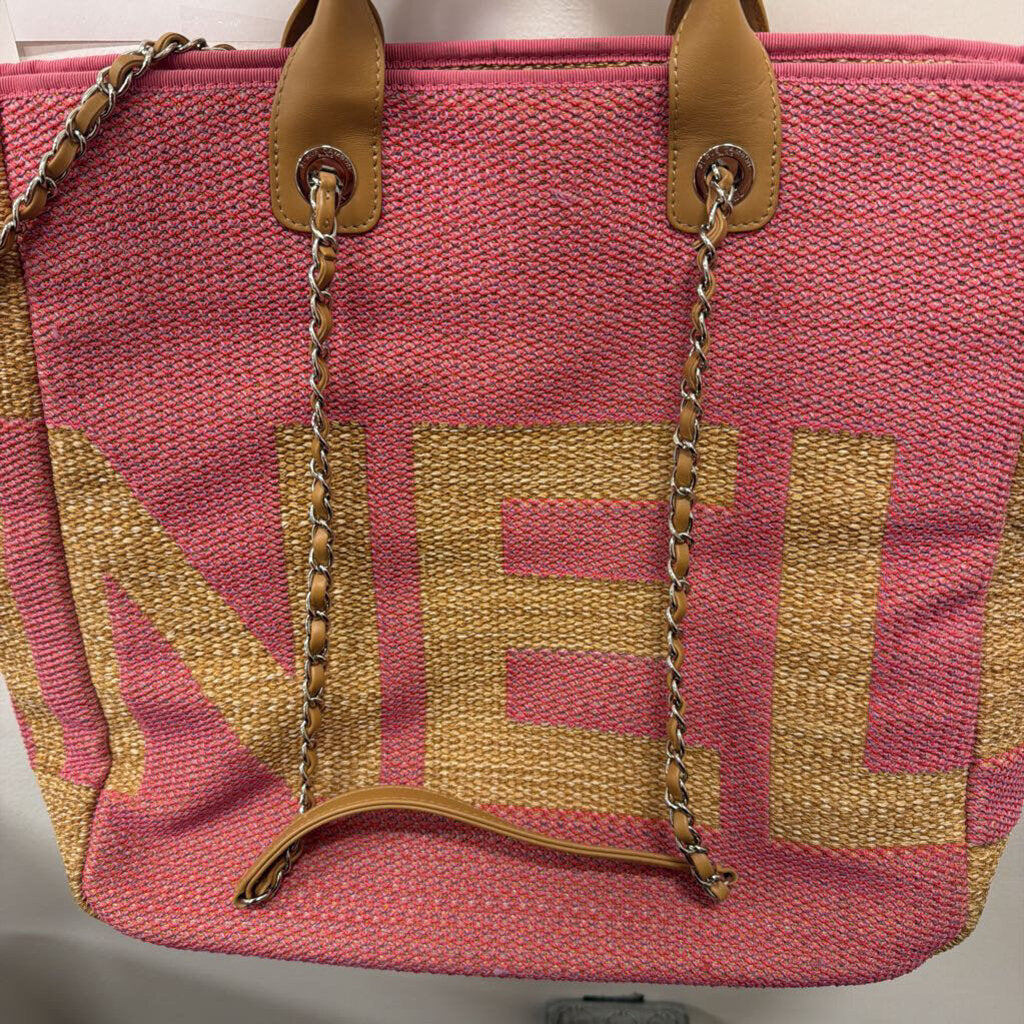 2019 Pink Raffia Maxi Deaville Tote