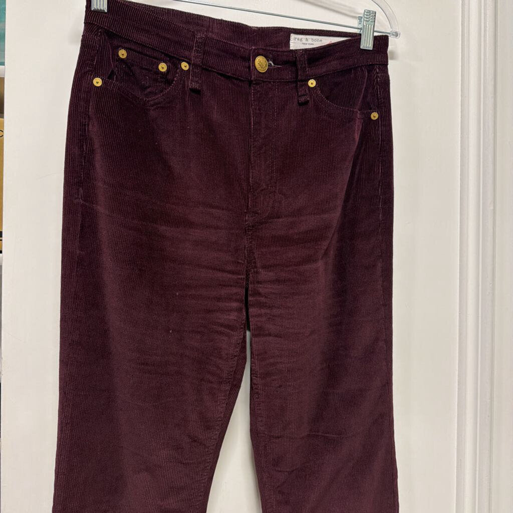 Purple Cotton Corduroy Pants
