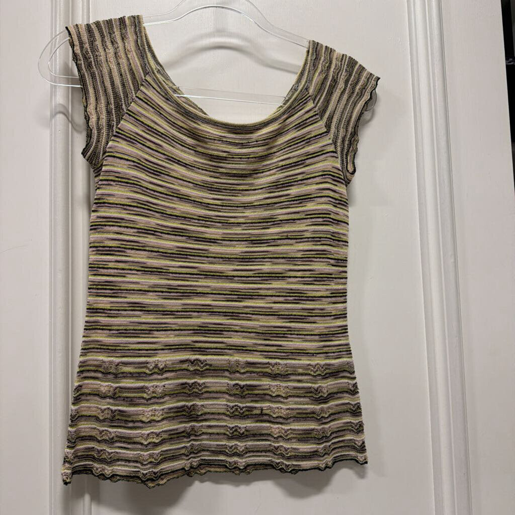 Multicolor Viscose/Cotton Stripe Tee