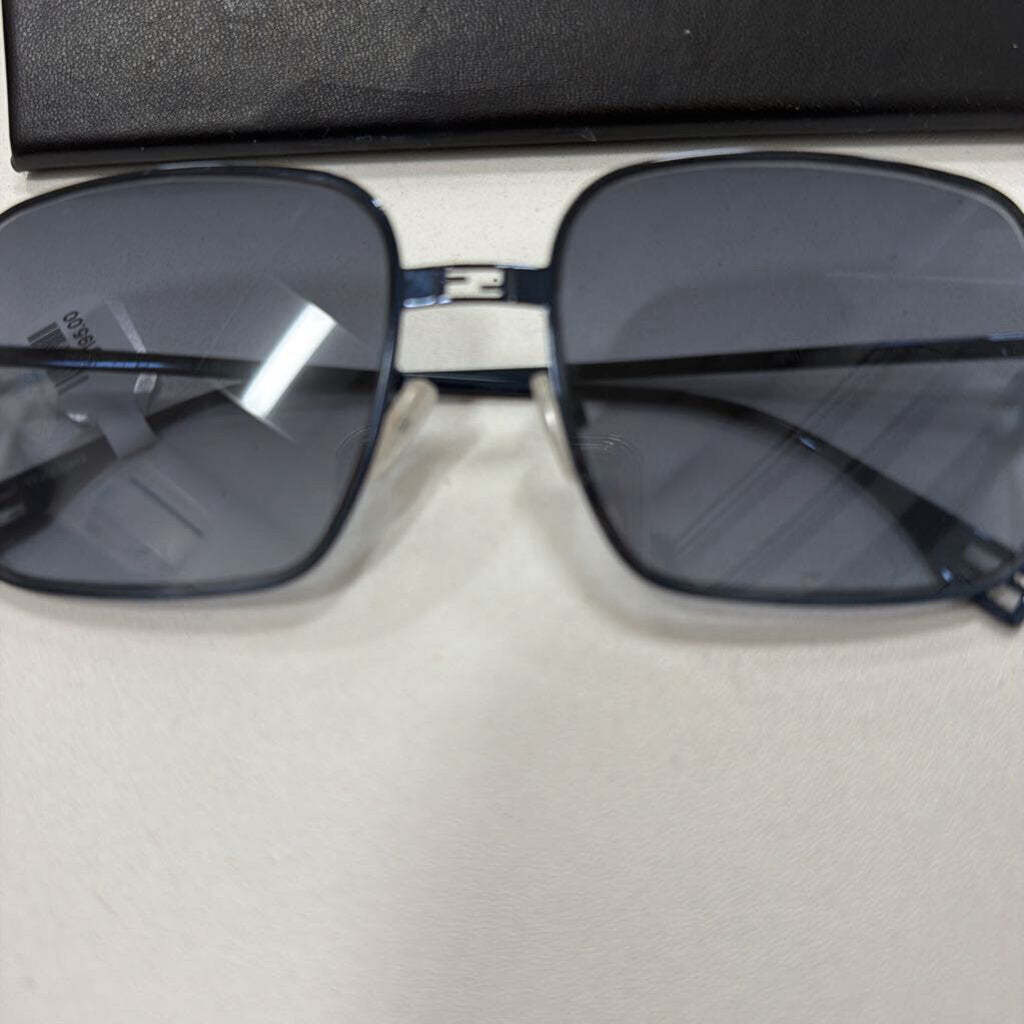 Navy Metal Rim Sunglasses w/ case
