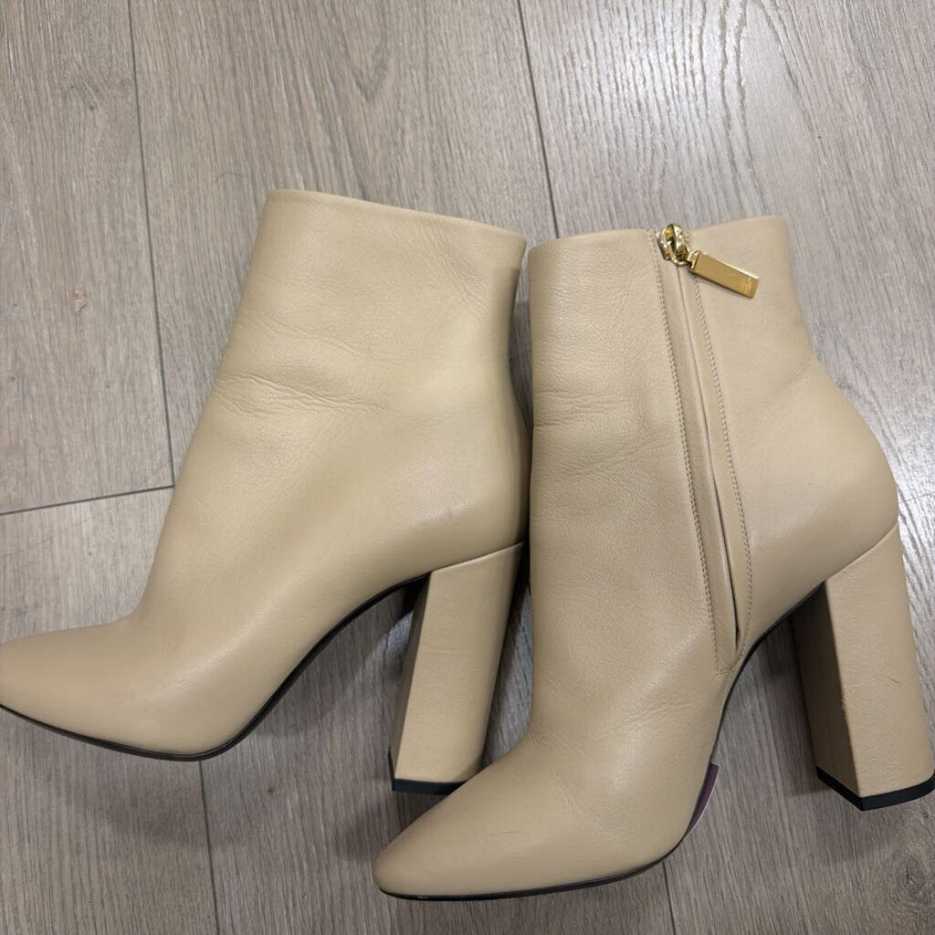 Beige Leather Ankel Boot, 37.5