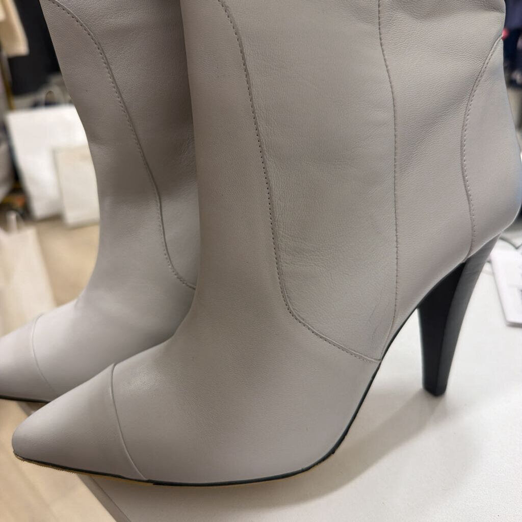 Taupe Leather Heel Boot, 40