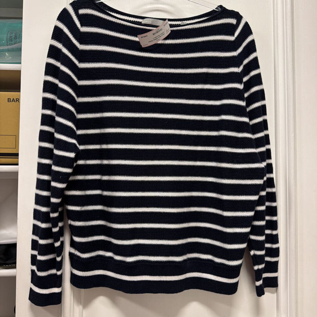 Navy/White Stripe Cotton Sweater