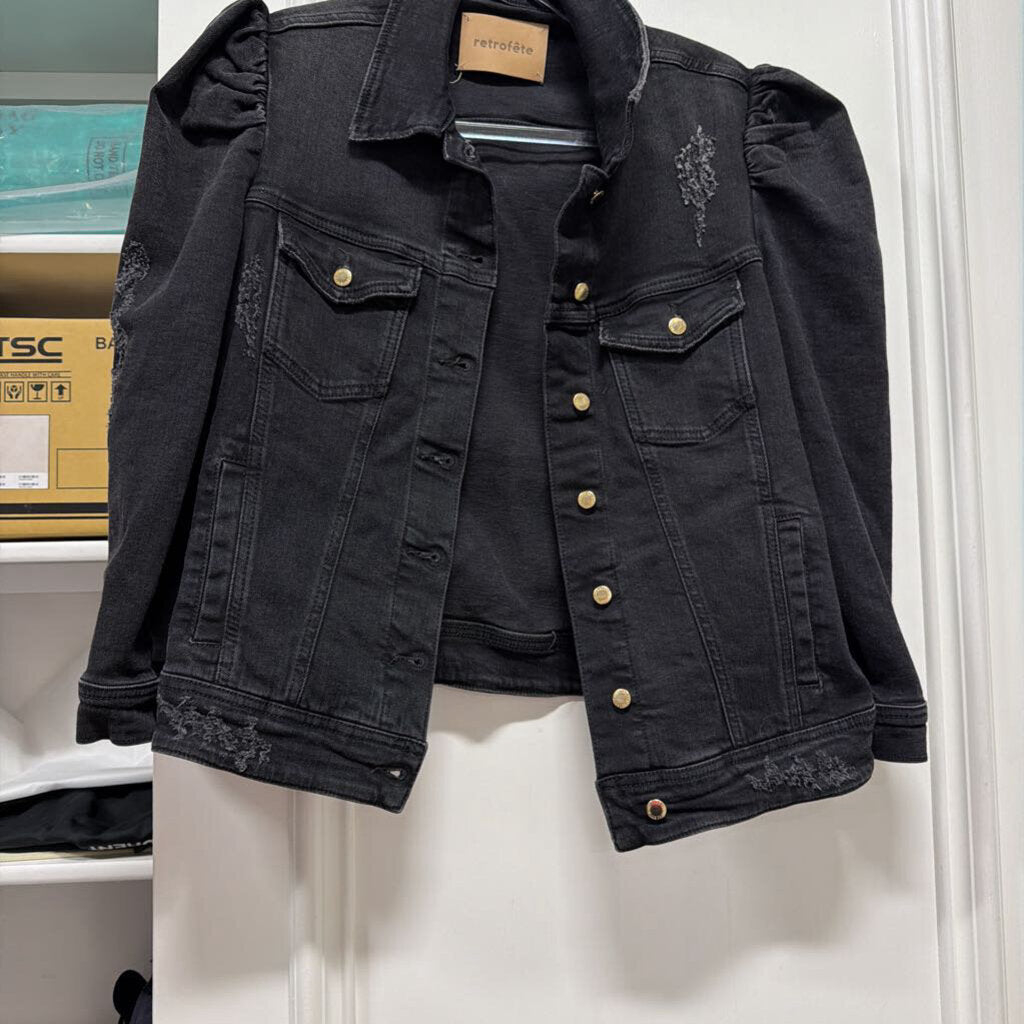 Washed Black Denim Jacket