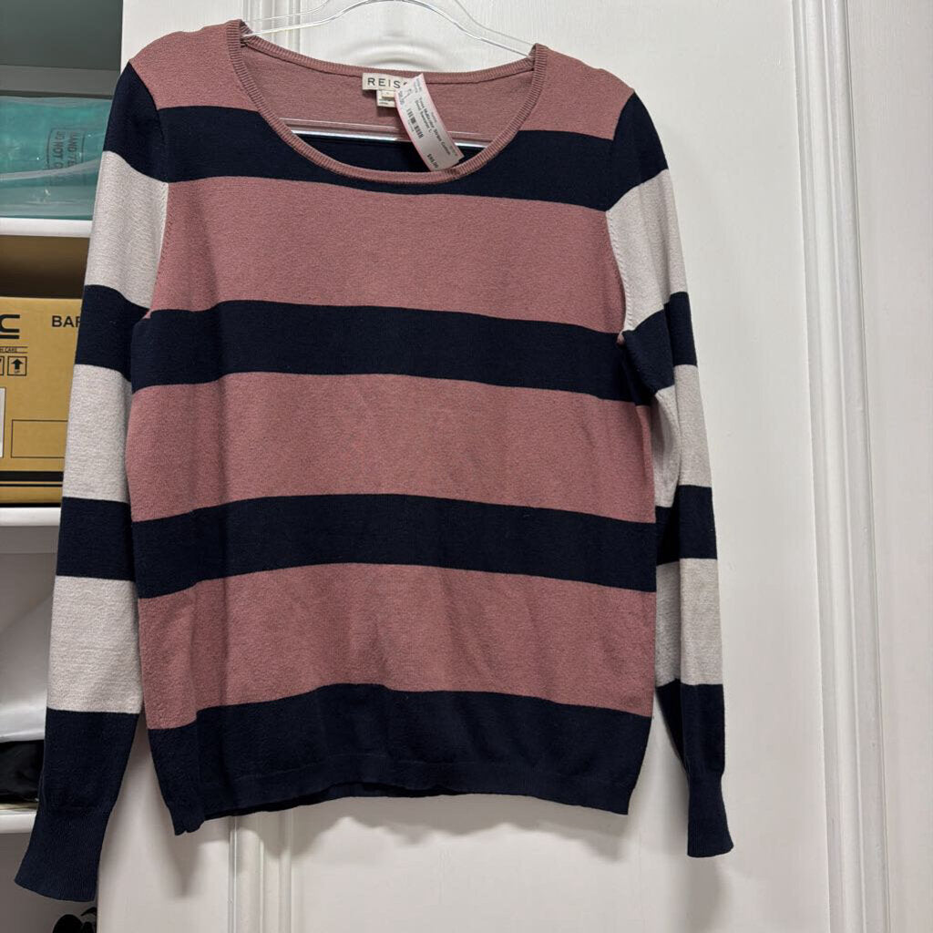 Multicolor Stripe Cotton Blend Sweater