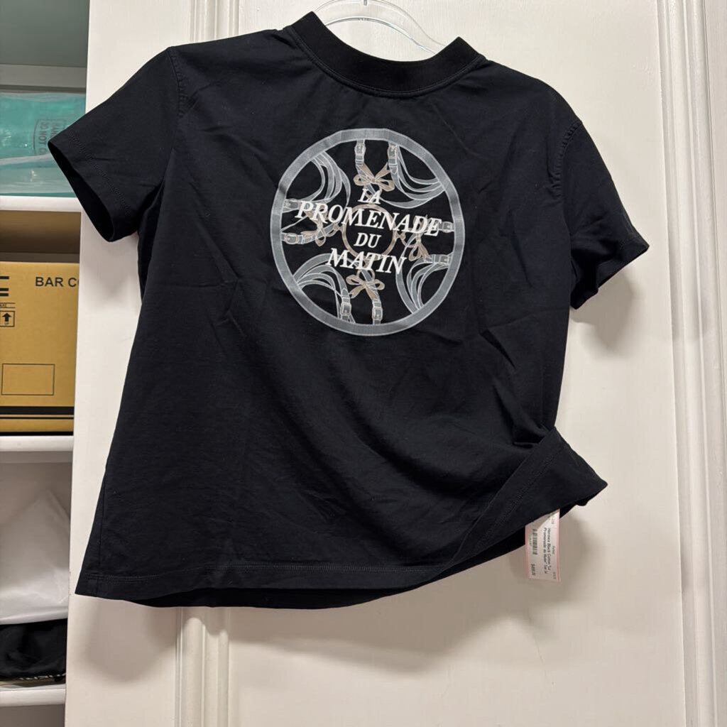 Black Cotton "La Promenade du Matin" Tee