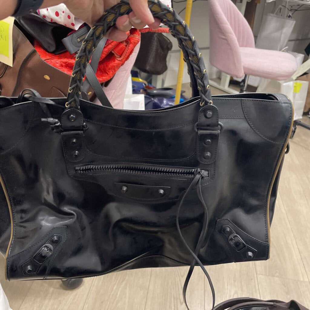 Black Glossy Glazed Black HW Le City Bag(2685)