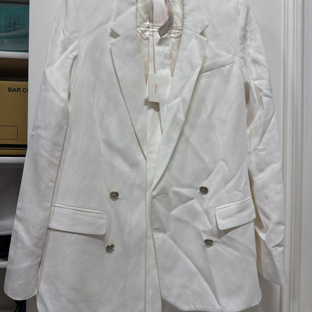 White Viscose/Linen Blazer (NWT 945)