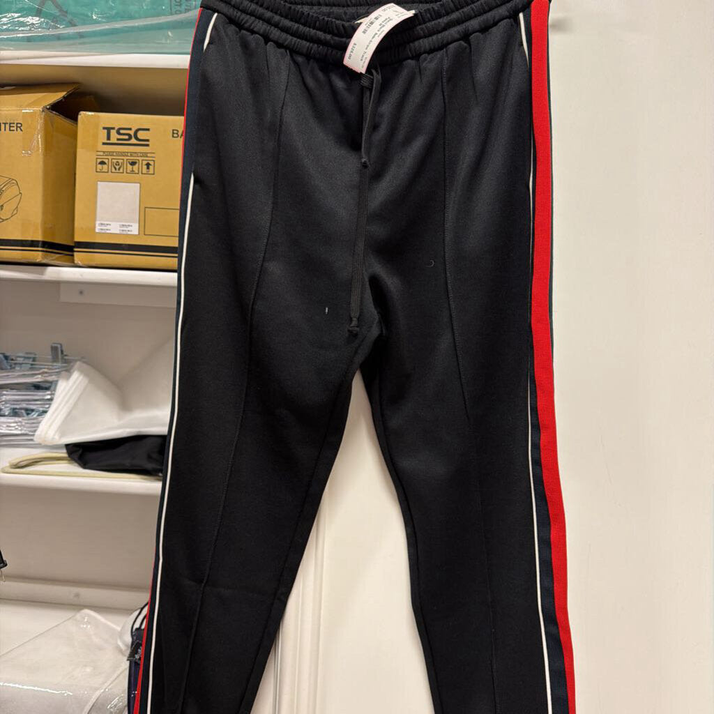 Black Side-Stripe Track Pants