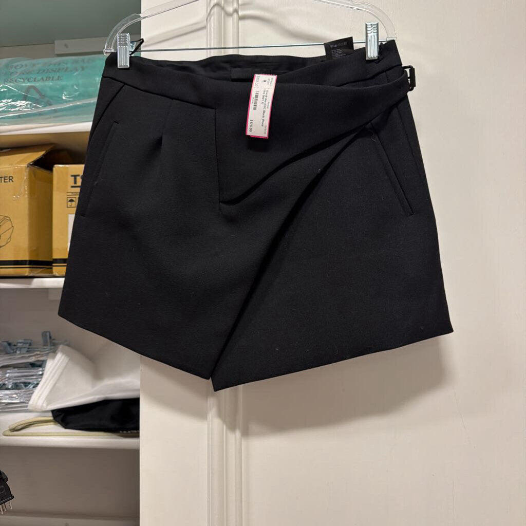Black Wool Mini Skirt
