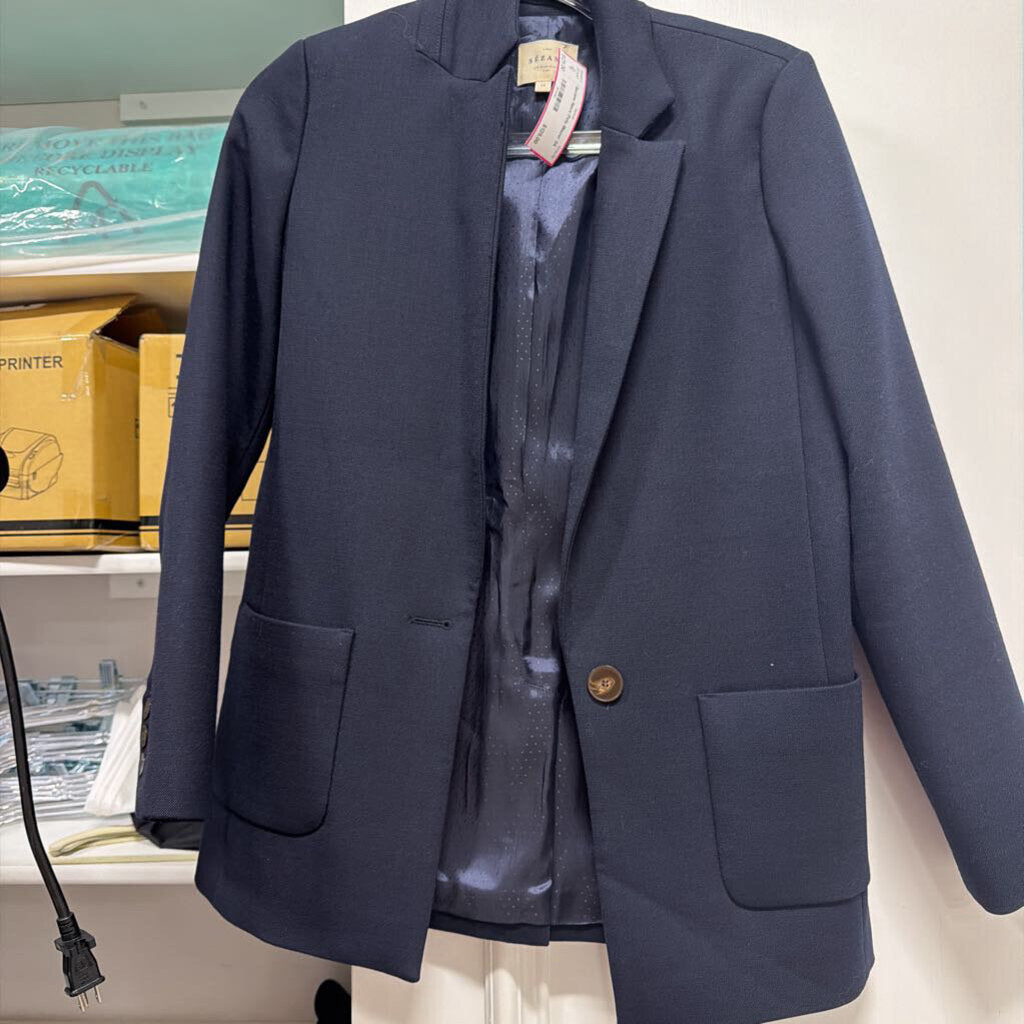 Navy Poly Blazer