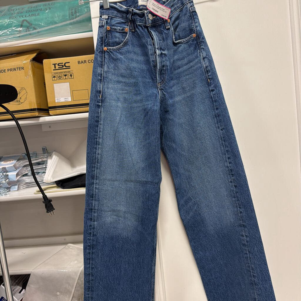 Dark Washed Straight Leg Jean