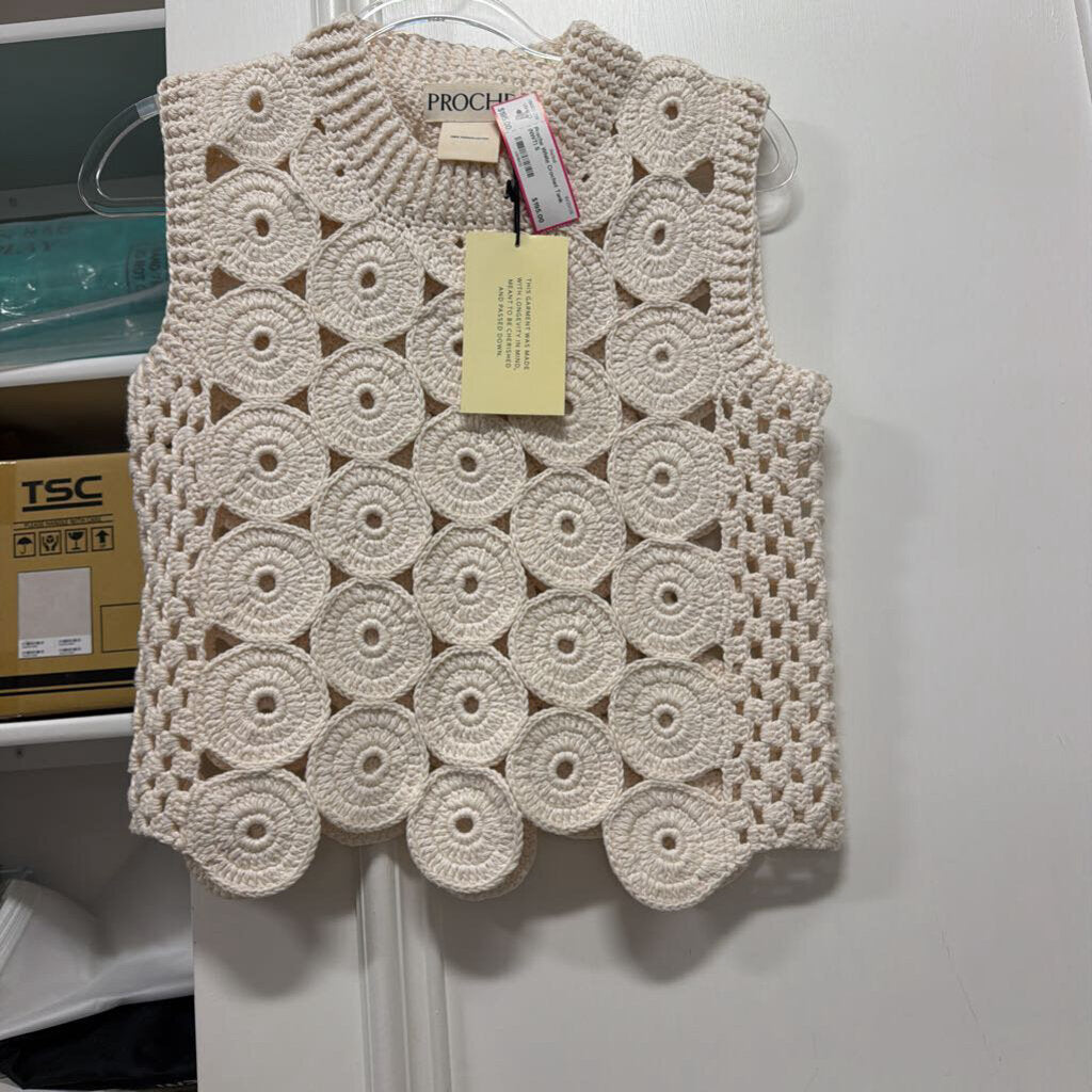 White Crochet Tank (NWT)