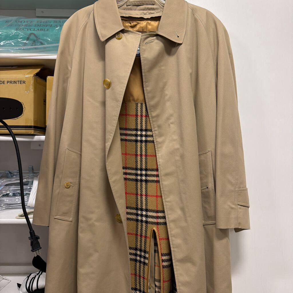 Vintage Tan Wool Lined Trench Coat
