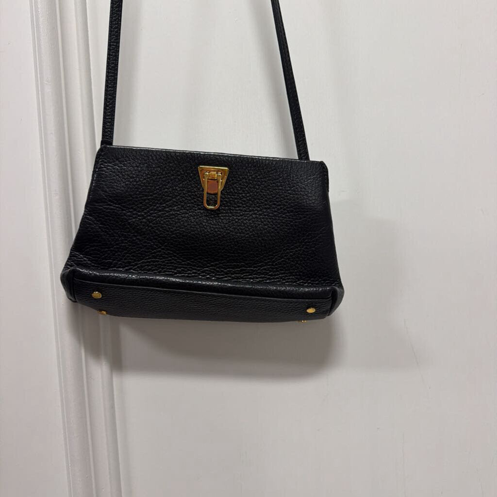 Black Leather Beat Clutch (270)