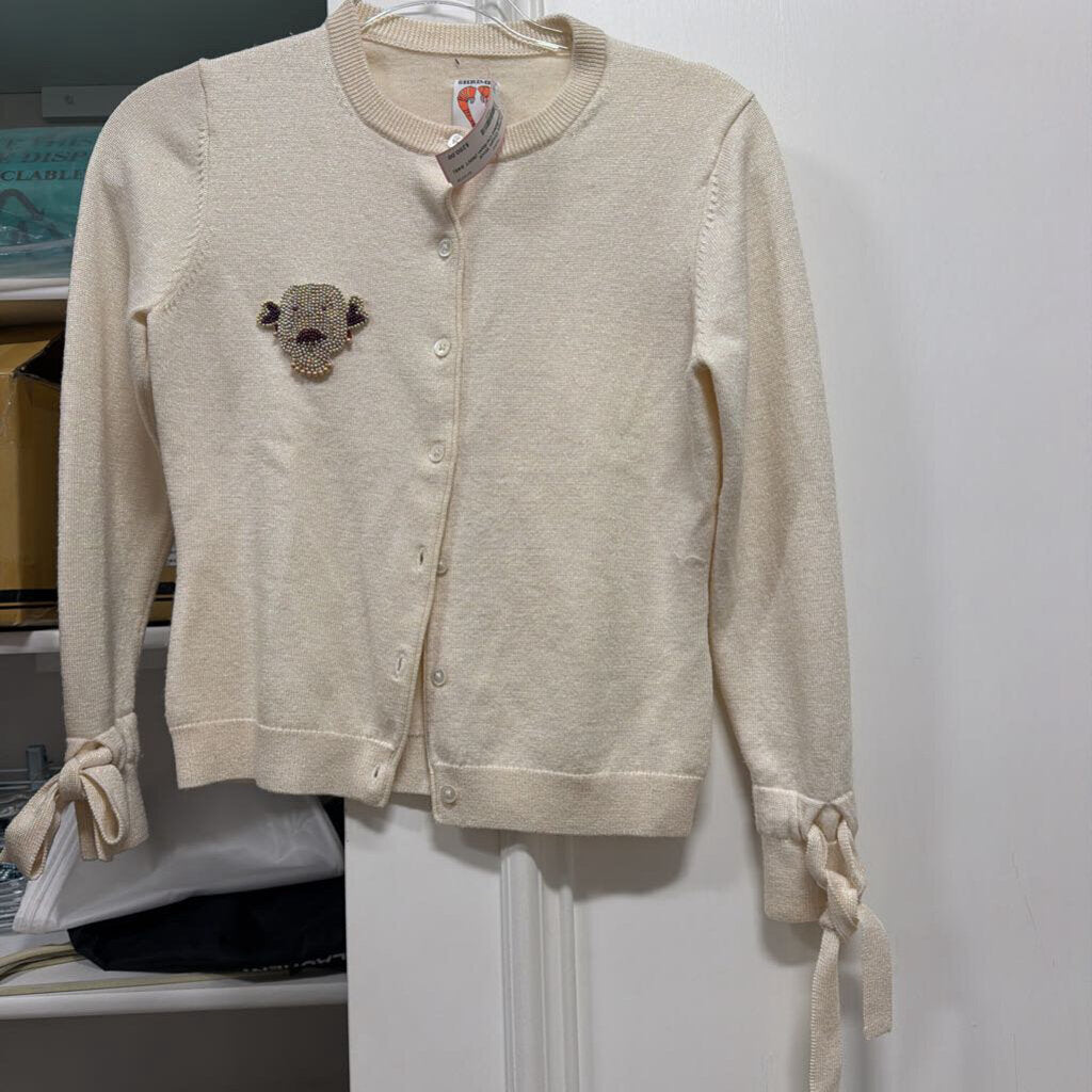 Cream Wool Embellished Cardigan (NWT 545)