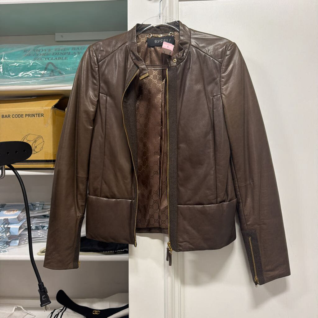 Vintage Brown Leather Jacket