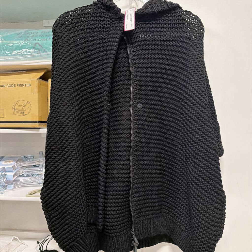 Black Cotton Chunky Cardigan