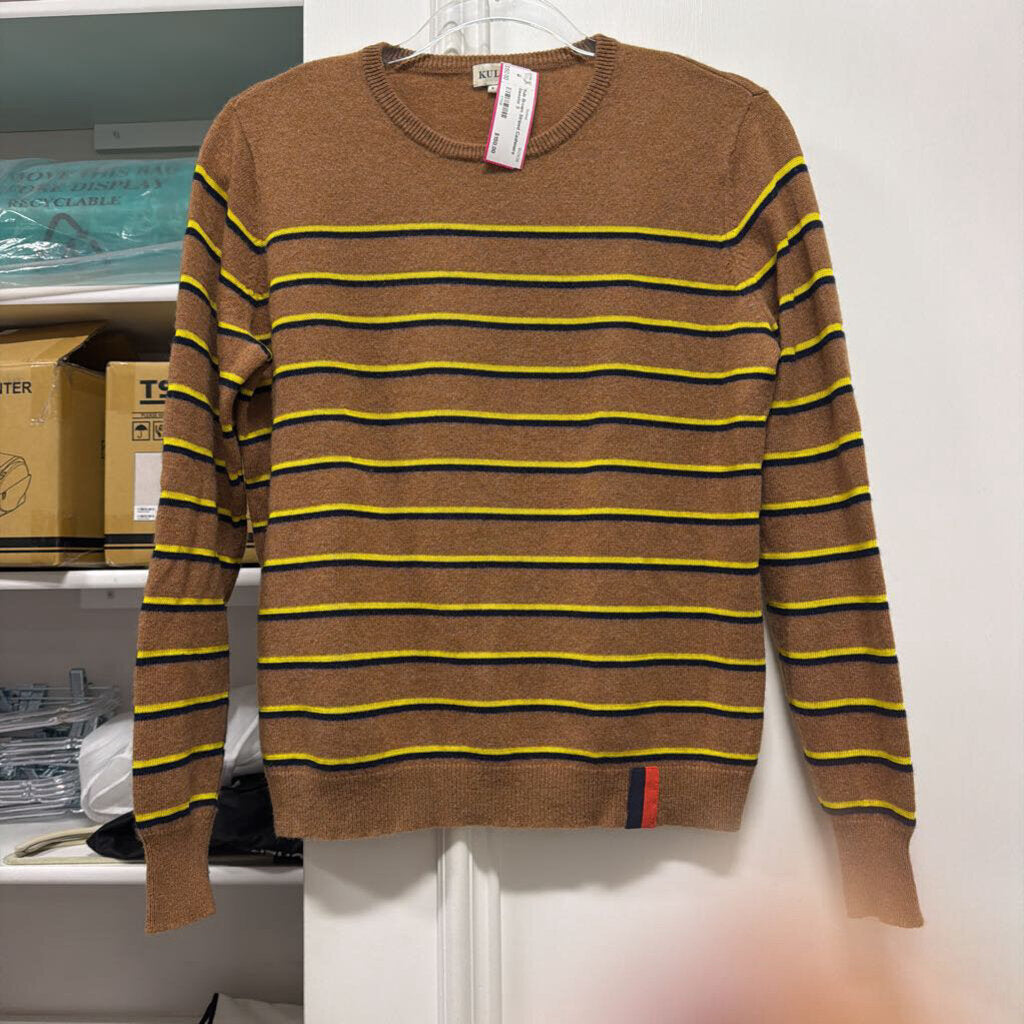 Brown Striped Cashmere Sweater
