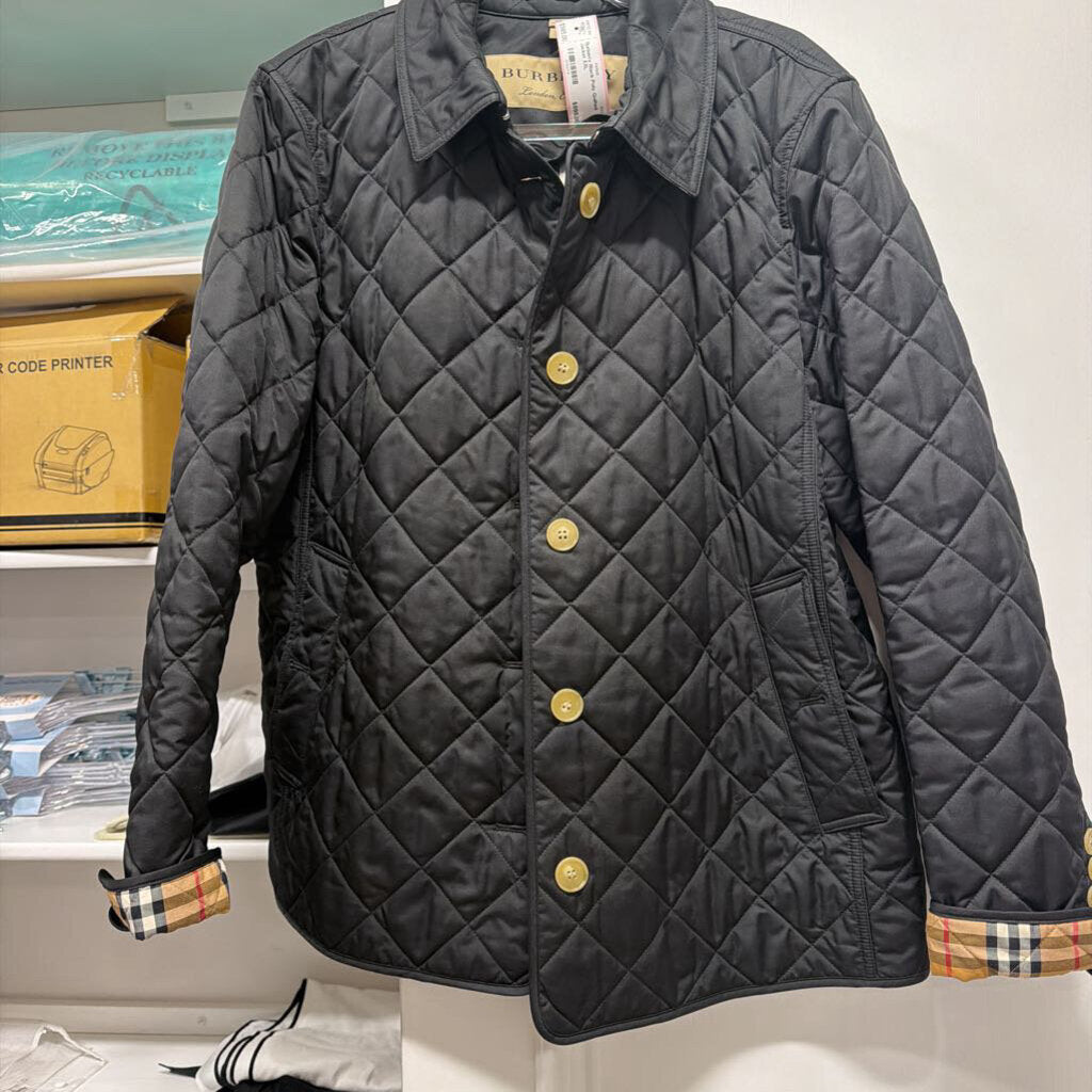 Black Poly Quilted Jacket