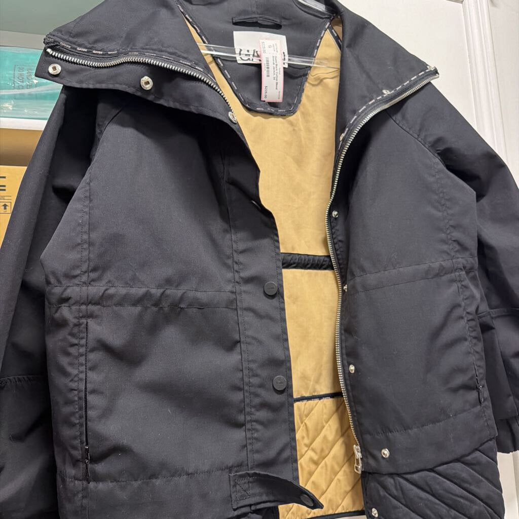 Black Cotton Blend Anorak Jacket, 34