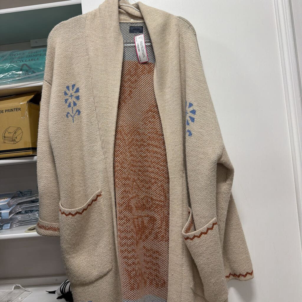 Beige Alpaca Long Cardigan Sweater (400+)