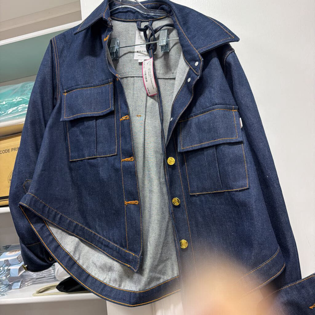 Dark Washed Denim Tie Jacket