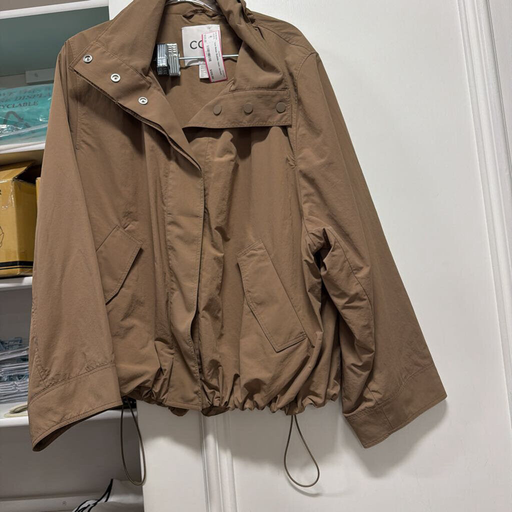 Beige Bubble Hem Jacket