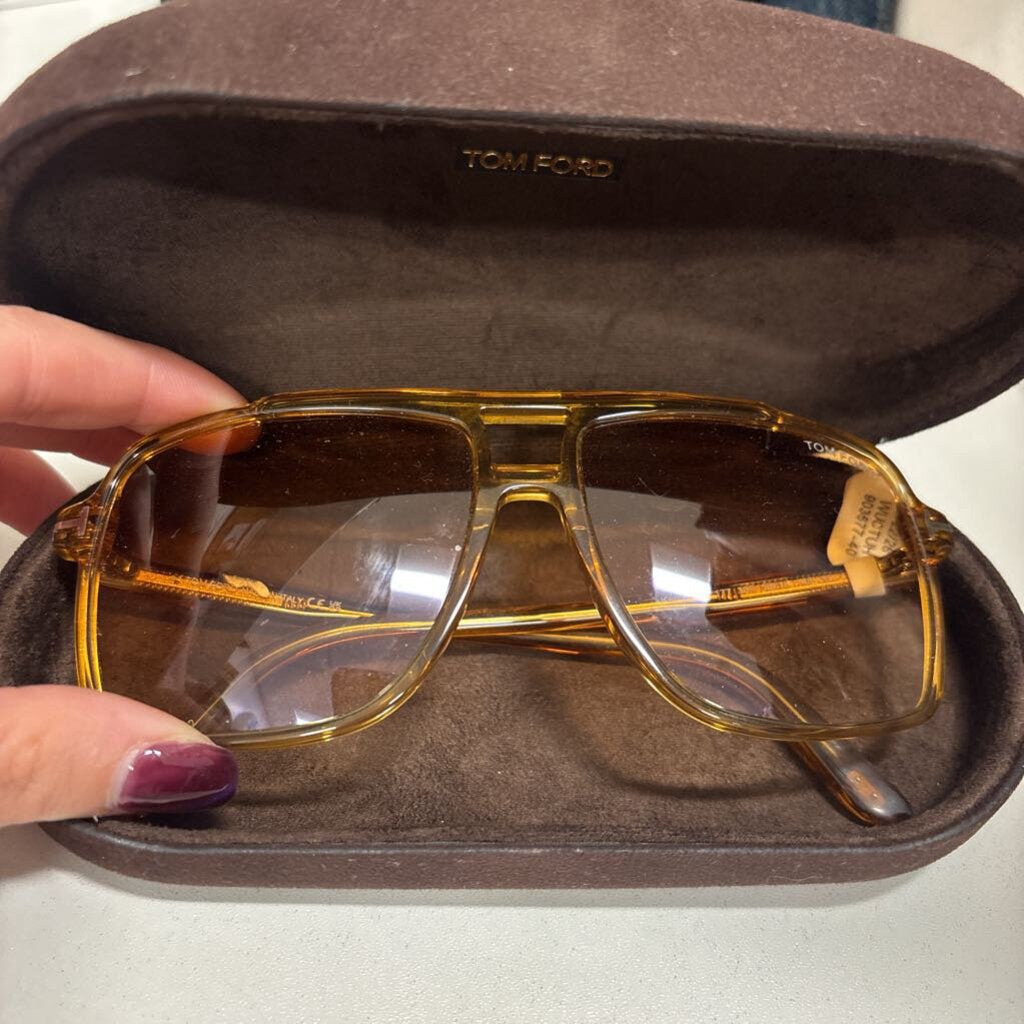 Orange Cleat Oversized Sunglasses (Case)