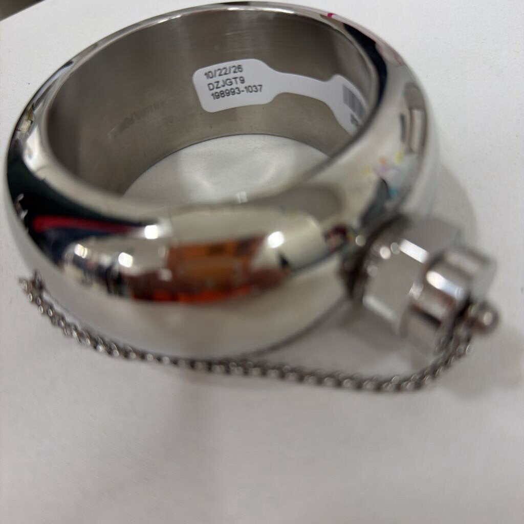 Silver Bangle Bracelet w/ Chain