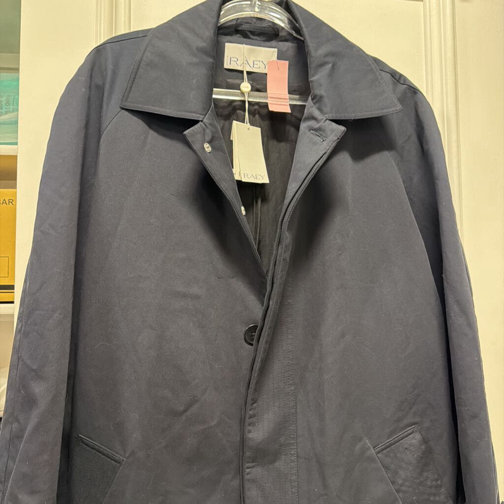 Navy Blue Cotton Trench Coat (NWT)