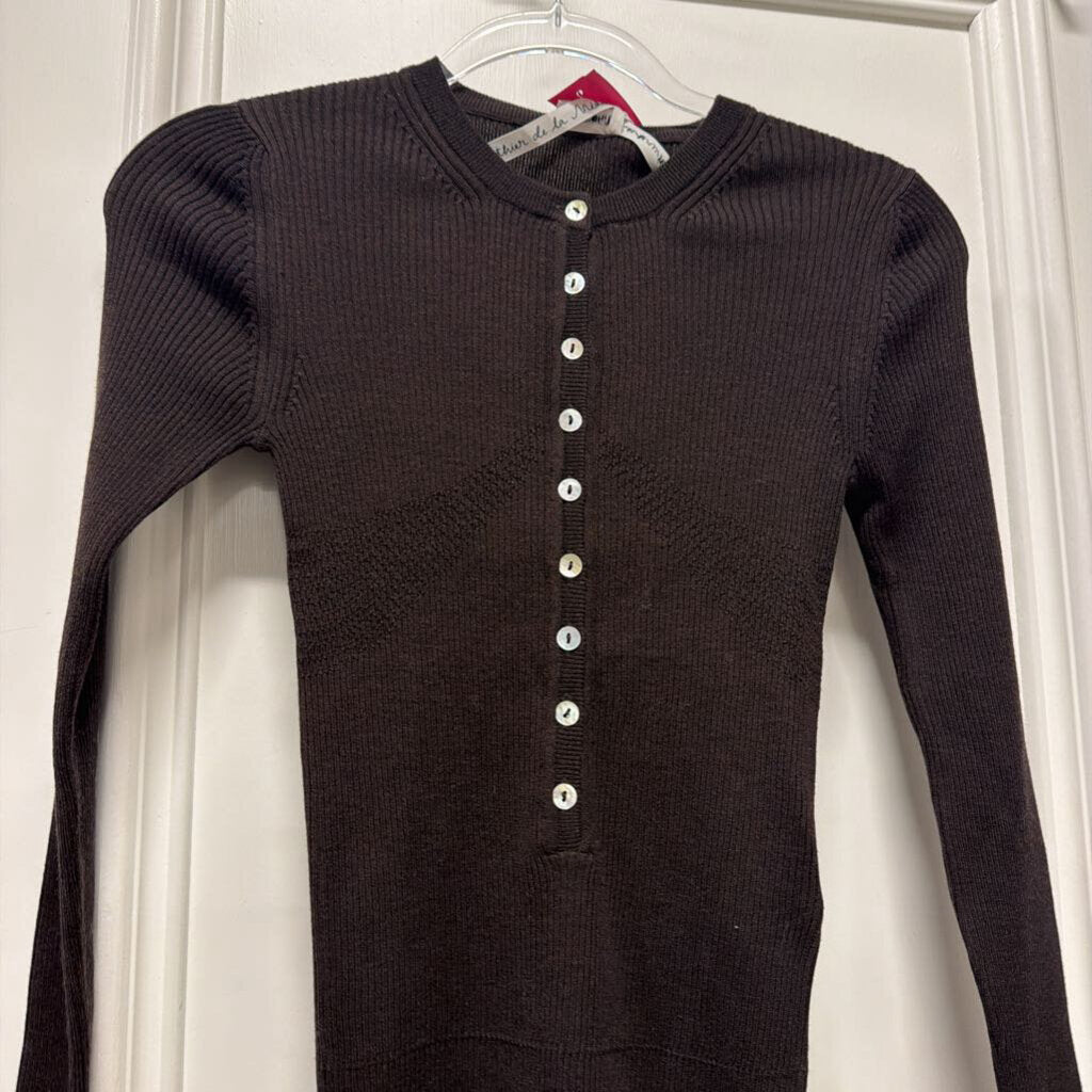 Brown Wool Ribbed Cardigan (NWT 550)