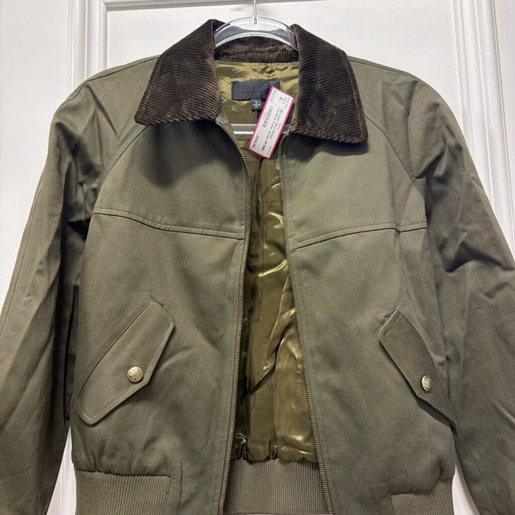 Olive Green Corduroy Collar Jacket (R:1090)